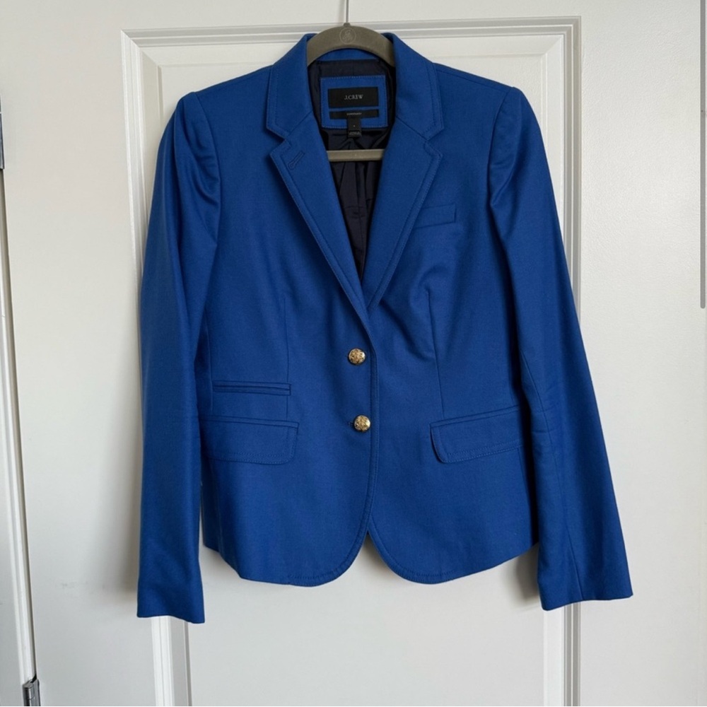 J. Crew Women's Royal Blue Blazer with Gold Buttons